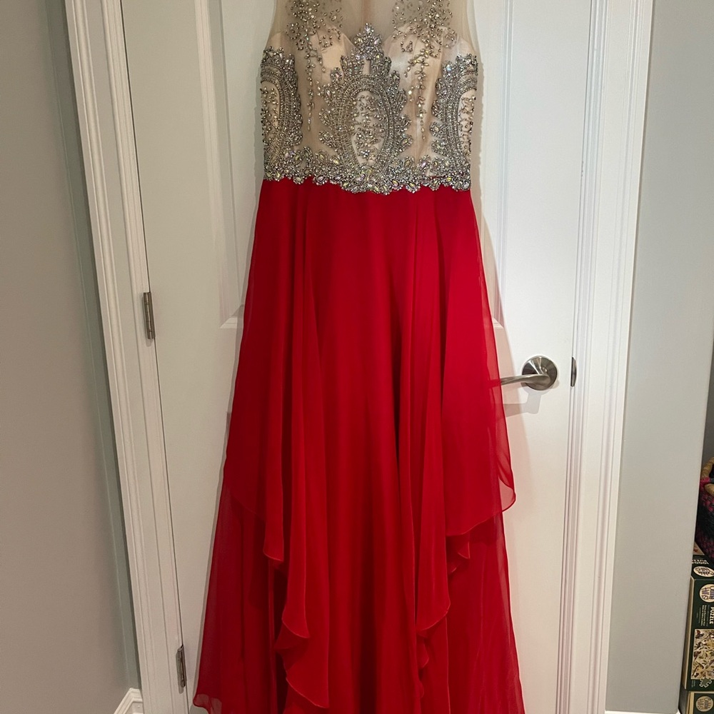 Alyce Paris Red and Gold Gown